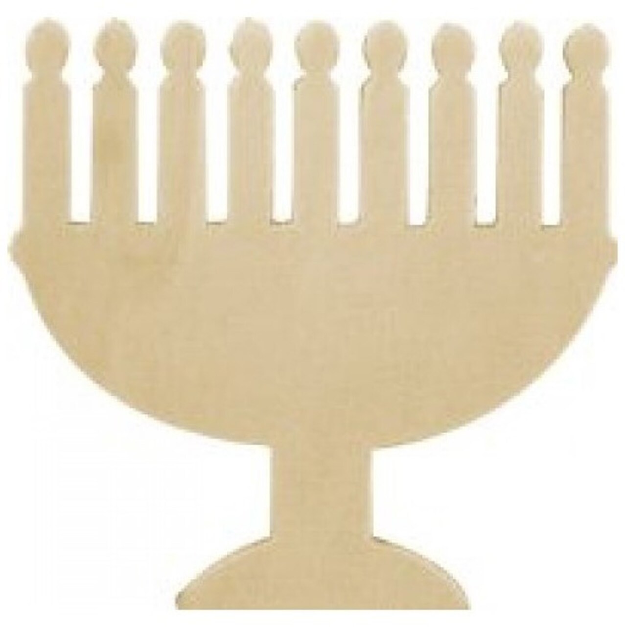 Menorah Wood Cutout 3.75" x 3.75" (10 Pack) – Unfinished Wooden Menorah Shape for Chanukah Crafts & Classroom Projects